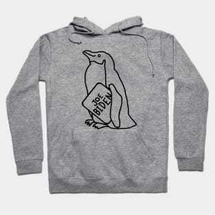 Minimal Penguin with Joe Biden Sign Hoodie